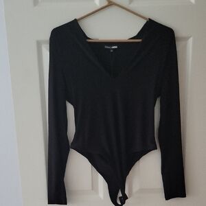Fashion Nova Black Long Sleeve Bodysuit